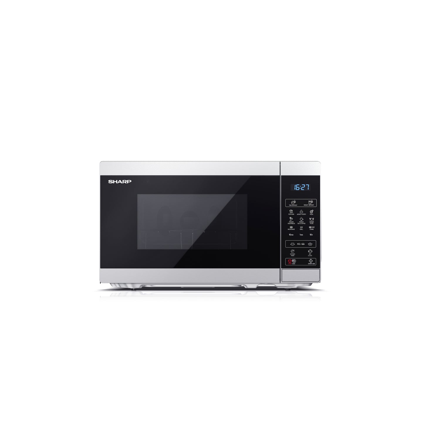 YC-MG02E-S – Grill-Mikrowellenherd 20L, 800W Mikrowelle, 1000W Grill – Volldigitale Steuerung, 11 Leistungsstufen