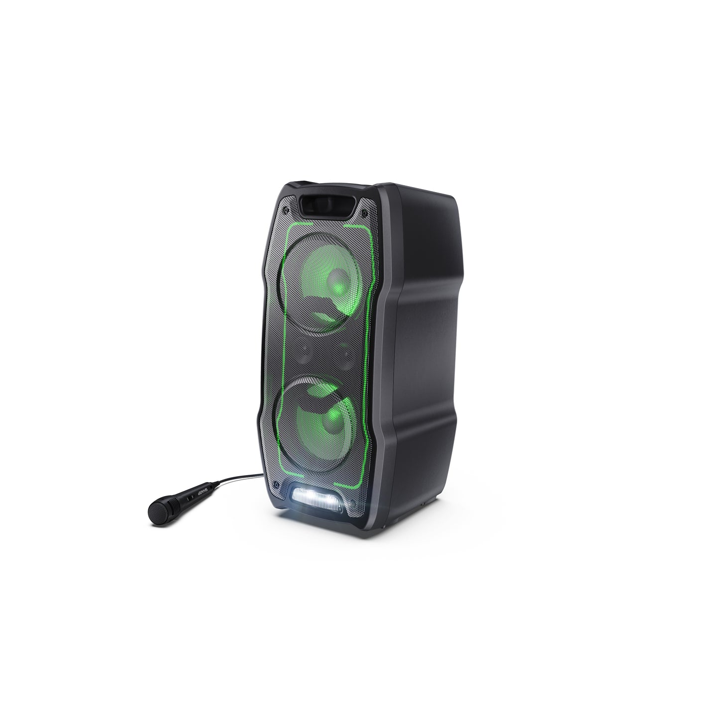 PS-931 – Party Lautsprecher 180W mit Bluetooth 5.3, Mikrofon & Disco-Lichtern – Karaoke-Funktion, Super Bass