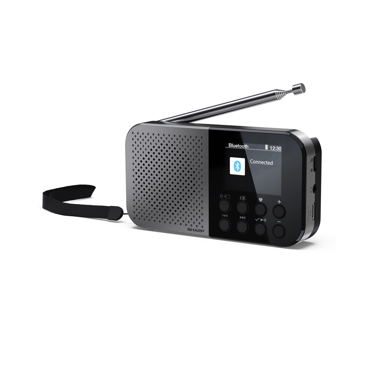 DR-P520GY Osaka Digitalradio tragbar, DAB+/FM, Bluetooth 5.3, USB/Akku, 2" Farb-Display, Kopfhöreranschluss, Grau