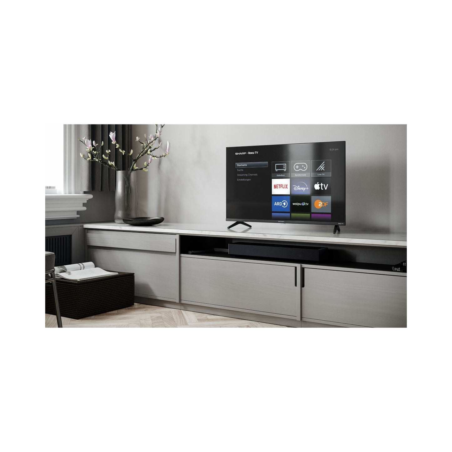 32GD2225E – 32 Zoll Fernseher Smart TV (81 cm) Roku TV– HDR10, Dreifach-Tuner DVB-T2/C/S2, 3x HDMI, USB, WLAN