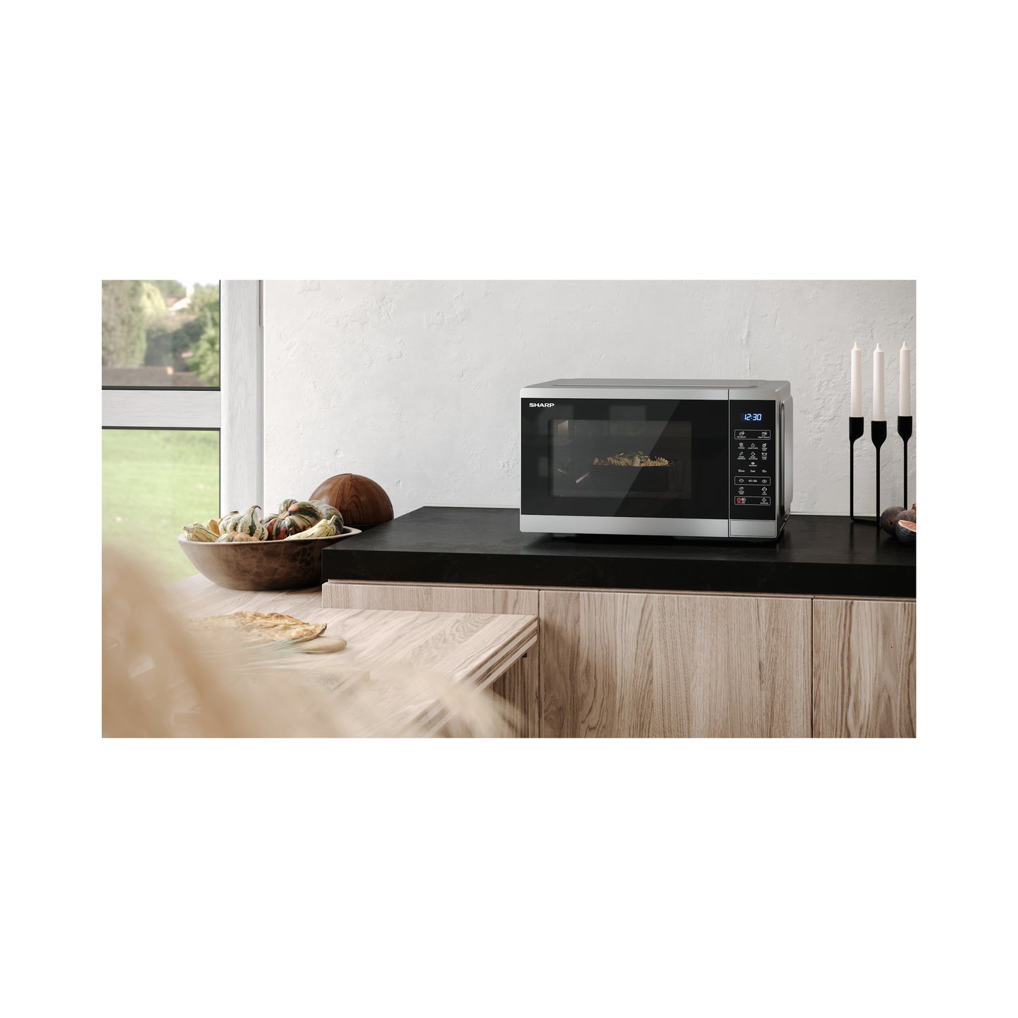 YC-MS252AE-S – Mikrowellenherd (25L, 900W, 11 Stufen) – digitale Steuerung, LED-Innenbeleuchtung, Kindersicherung