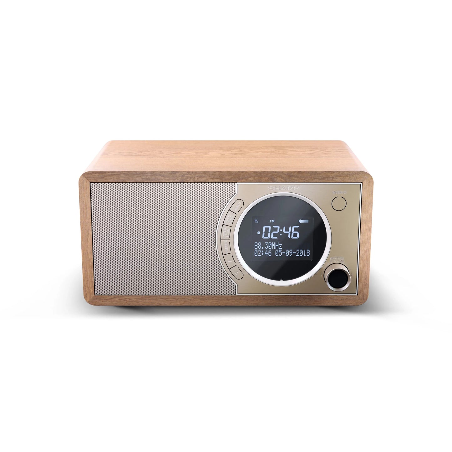 DR-450BR – Digitalradio mit DAB+/FM & Bluetooth 4.2 – 20 Senderspeicher, schwarzes Holzgehäuse mit Edelstahl-Front, LCD-Display mit Dimmer, Weckerfunktion mit Snooze, kompakt & energiesparend