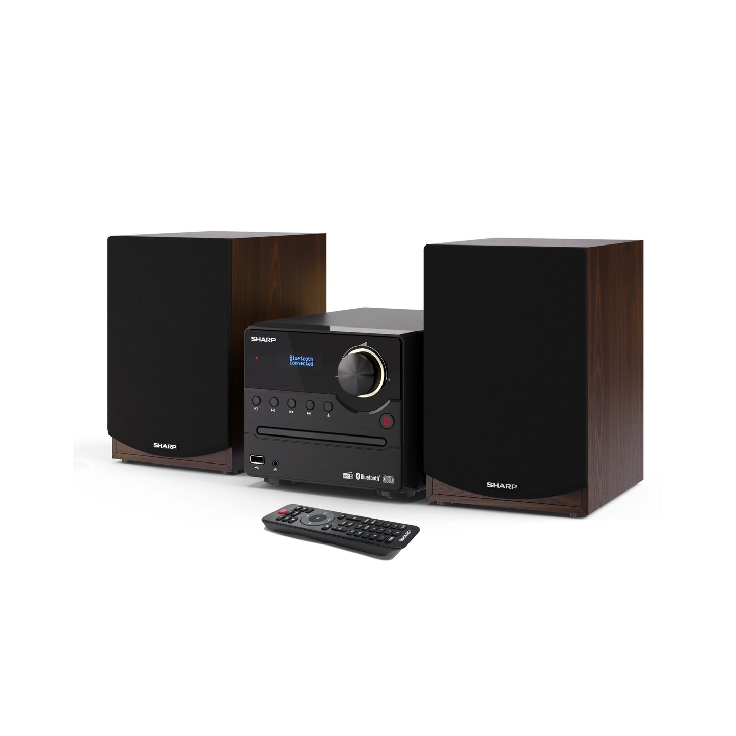 XL-B517D(BR) - Hi-Fi Kompaktanlage mit DAB+/FM - Bluetooth 5.0, CD-Player & USB-Wiedergabe - Holzlautsprecher, 60 Senderspeicher, Equalizer