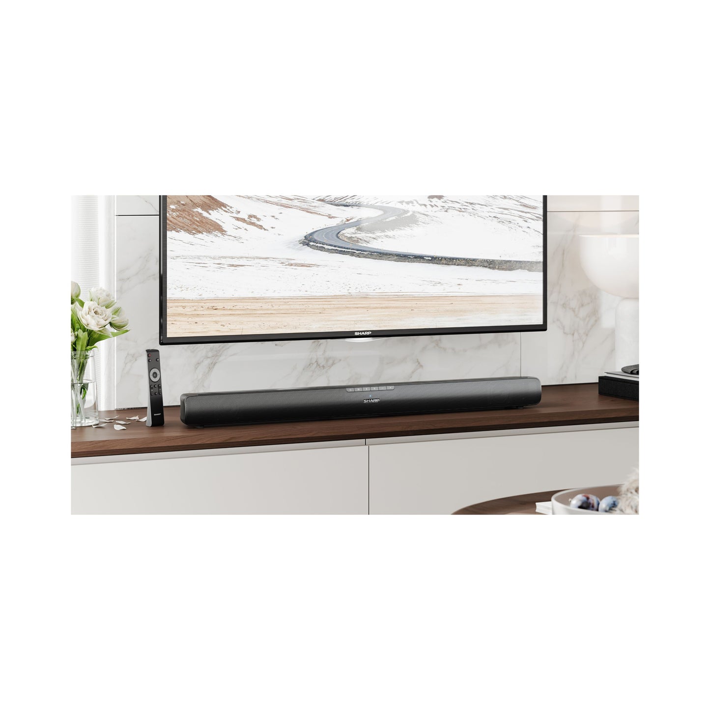 HT-SB100 – 2.0 Soundbar mit HDMI ARC & Bluetooth – 75W Stereo-Lautsprecher, USB, Wandmontage & Tischaufstellung