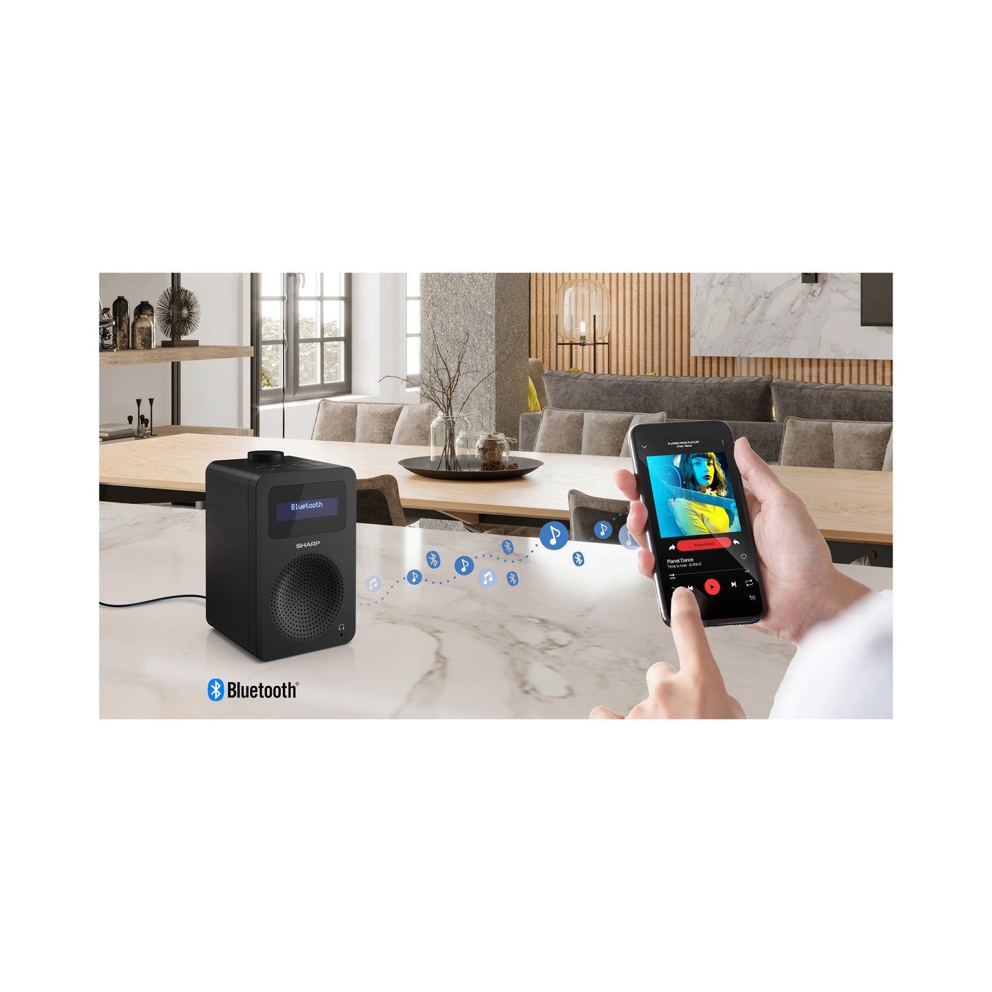 DR-430BK – Digitalradio mit DAB+/FM & Bluetooth – 20 Senderspeicher, 5-Watt-Lautsprecher, Kopfhöreranschluss