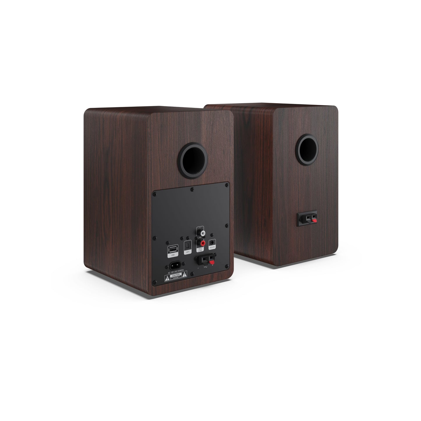 CP-SS30(BR) – Regallautsprecher (60W RMS, 2-Wege-Aktivboxen) mit Bluetooth 5.0 – Holzgehäuse, USB-, RCA-, AUX- & optischer Eingang, abnehmbare Gitter, 5 Equalizer-Modi