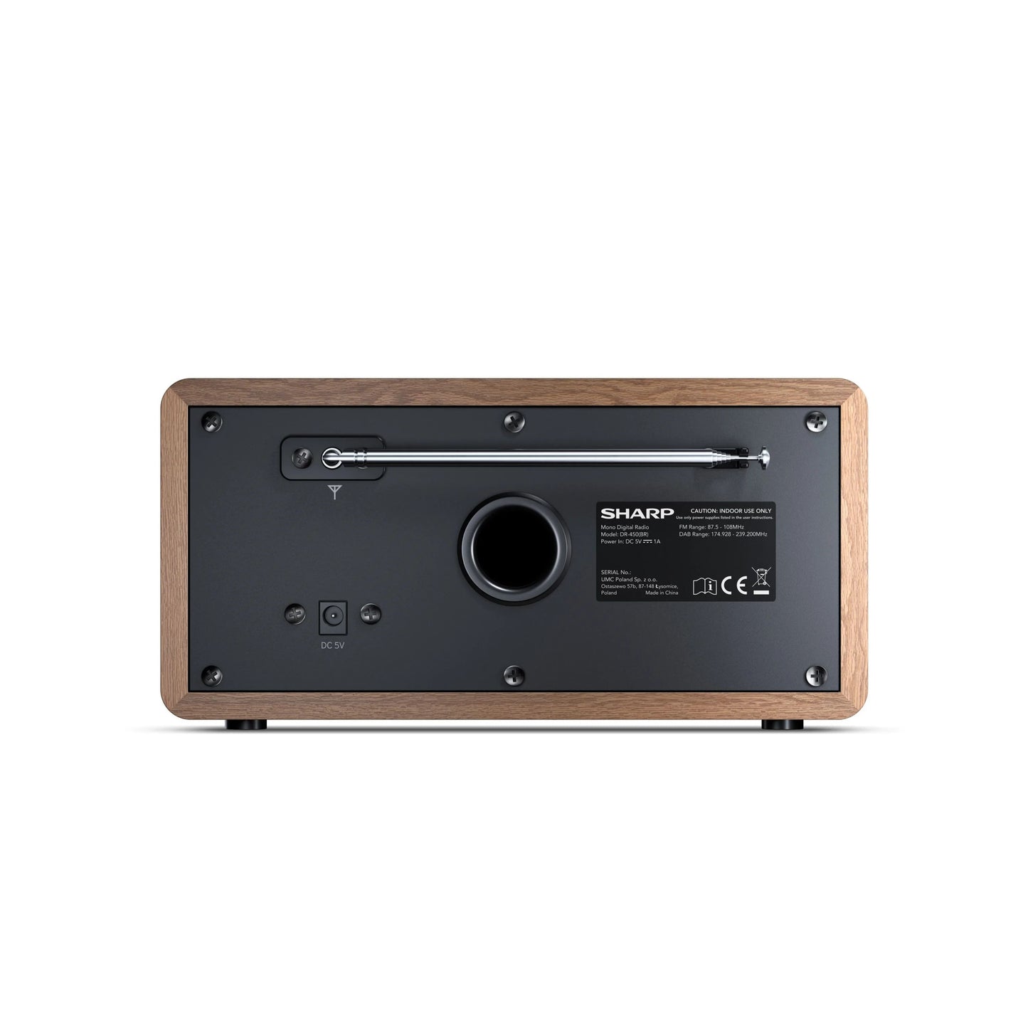 DR-450BR – Digitalradio mit DAB+/FM & Bluetooth 4.2 – 20 Senderspeicher, schwarzes Holzgehäuse mit Edelstahl-Front, LCD-Display mit Dimmer, Weckerfunktion mit Snooze, kompakt & energiesparend