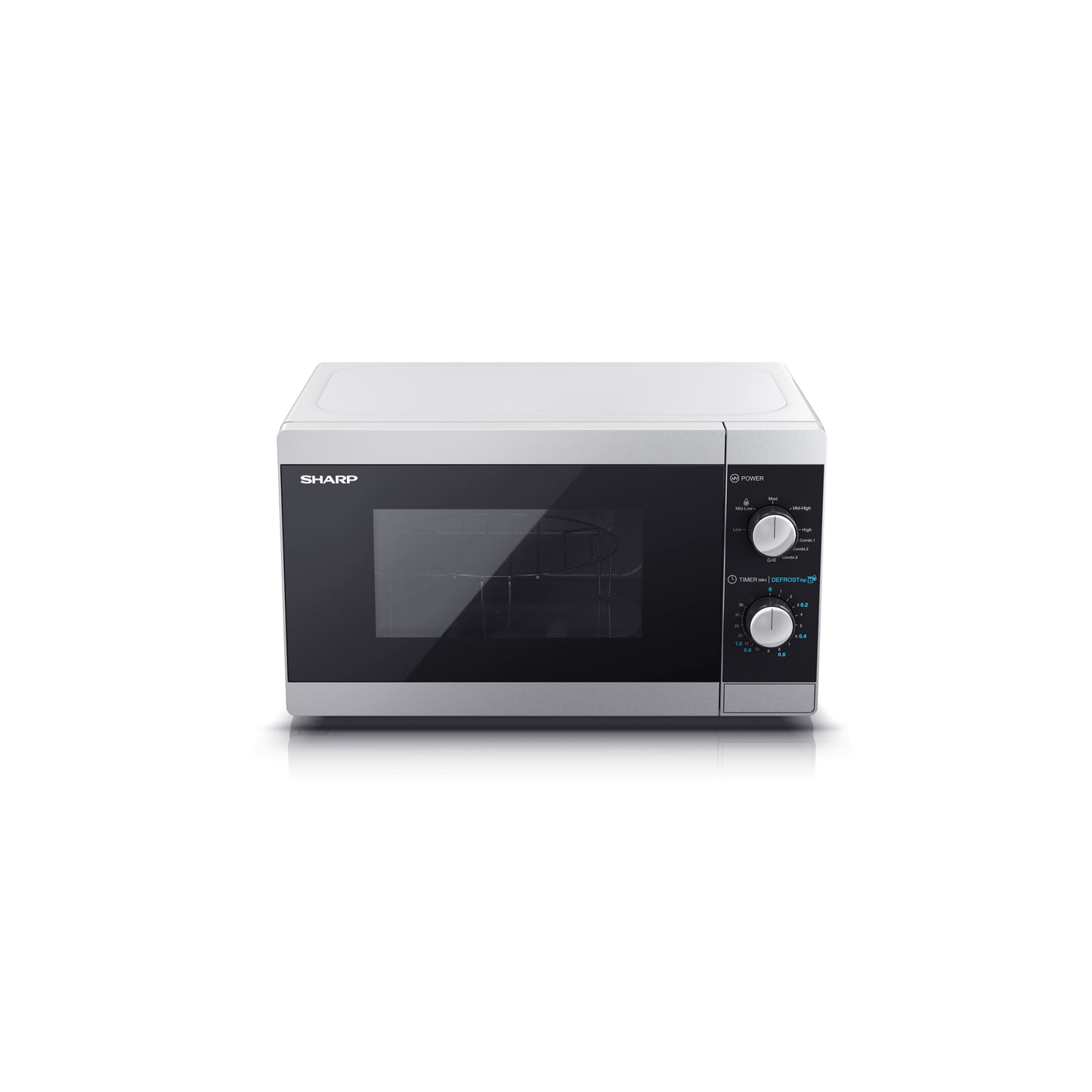 YC-MG01E-S – Grill-Mikrowellenherd (20L, 800W Mikrowelle, 1000W Grill) – Manuelle Steuerung, Garraumbeleuchtung
