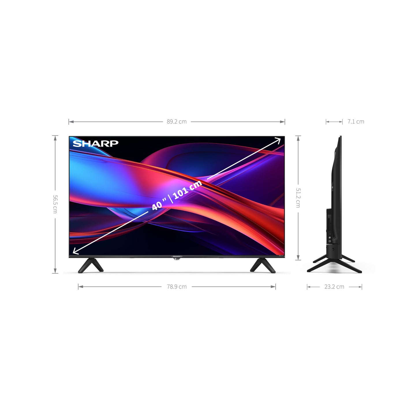 40GD2225E - 40 Zoll Fernseher (101 cm) Full HD Roku TV - Multimedia Streaming LED Smart TV ohne Rahmen (HDR10, AV1-Codec, 3 HDMI, Receiver, WLAN) - Netflix, Prime, Disney+, Apple TV