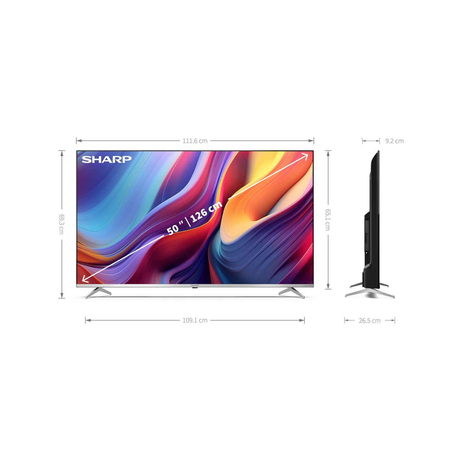 50GP6265E - 50 Zoll Fernseher (126 cm) 4K Ultra HD Google TV - Gaming & Streaming QLED TV ohne Rahmen ( Dolby Vision & Atmos, HDMI 2.1 mit eARC, Chromecast, Sprachsteuerung, HARMAN/KARDON Sound)