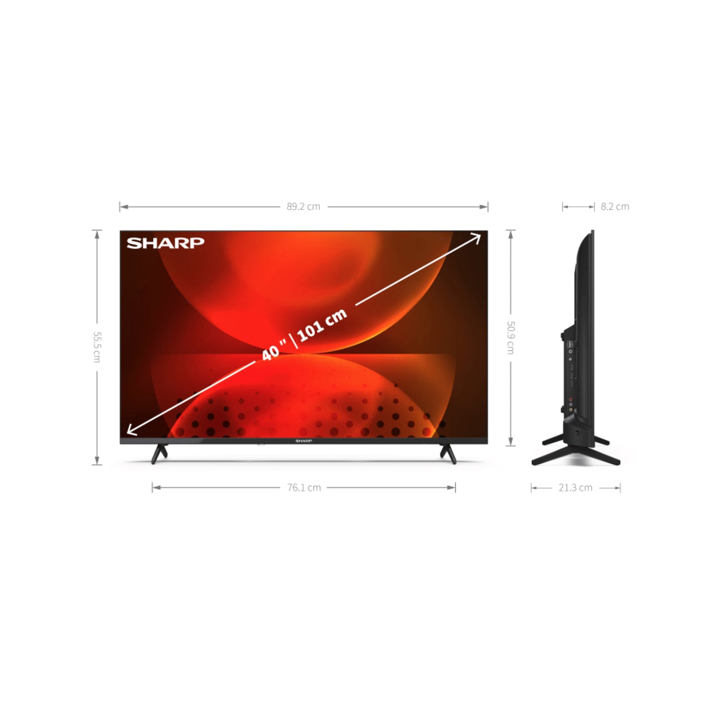 40FH2EA - 40 Zoll Fernseher (101 cm) HD Ready Android TV - Gaming & Streaming LED Smart TV ohne Rahmen (HDMI, Receiver, Chromecast, Bluetooth) - Netflix, Prime, Youtube, Disney+, Apple TV