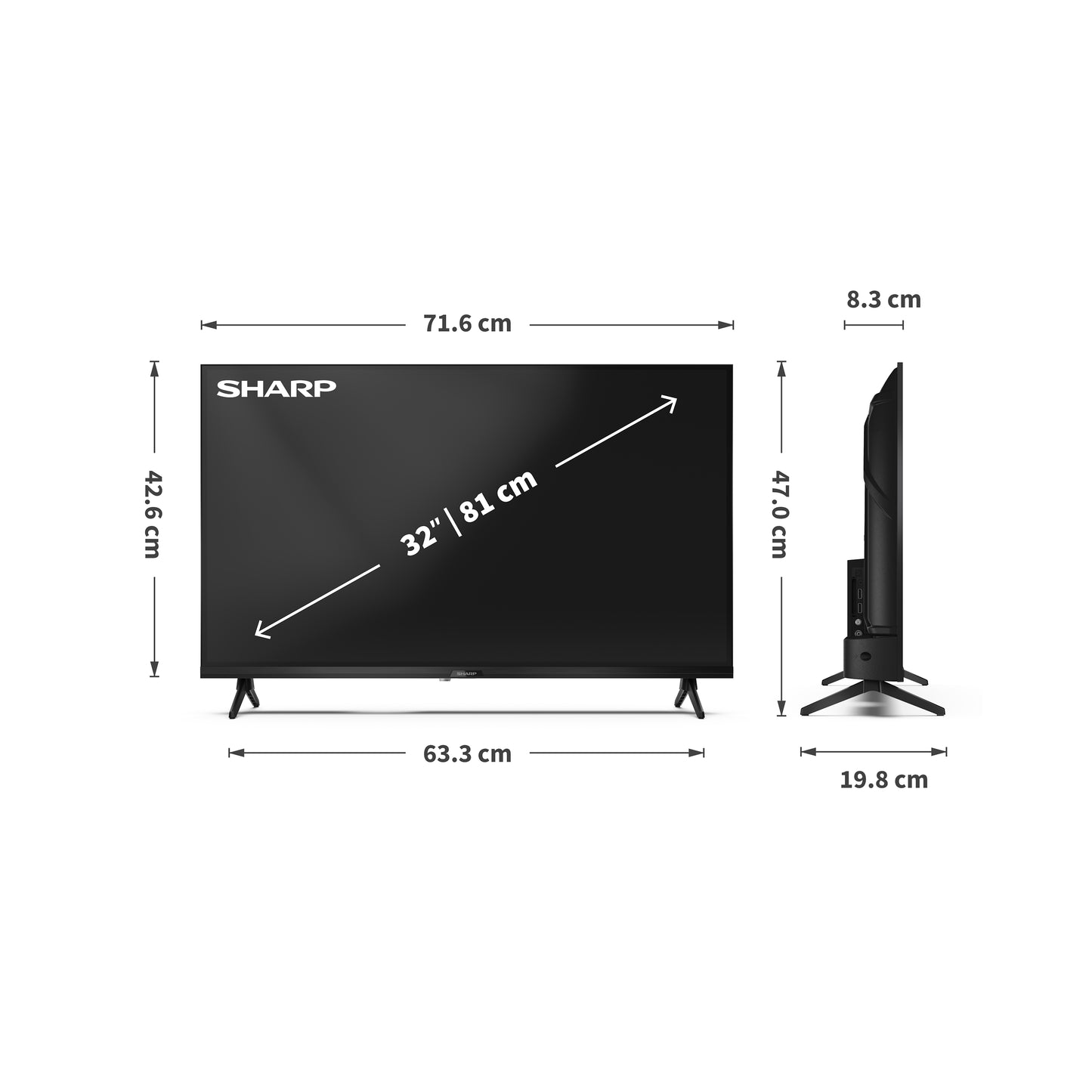 32GF2265E - 32 Zoll Fernseher (80 cm) HD Ready Google TV - LED Smart TV (HDMI ARC, HDR10, Receiver, Bluetooth)