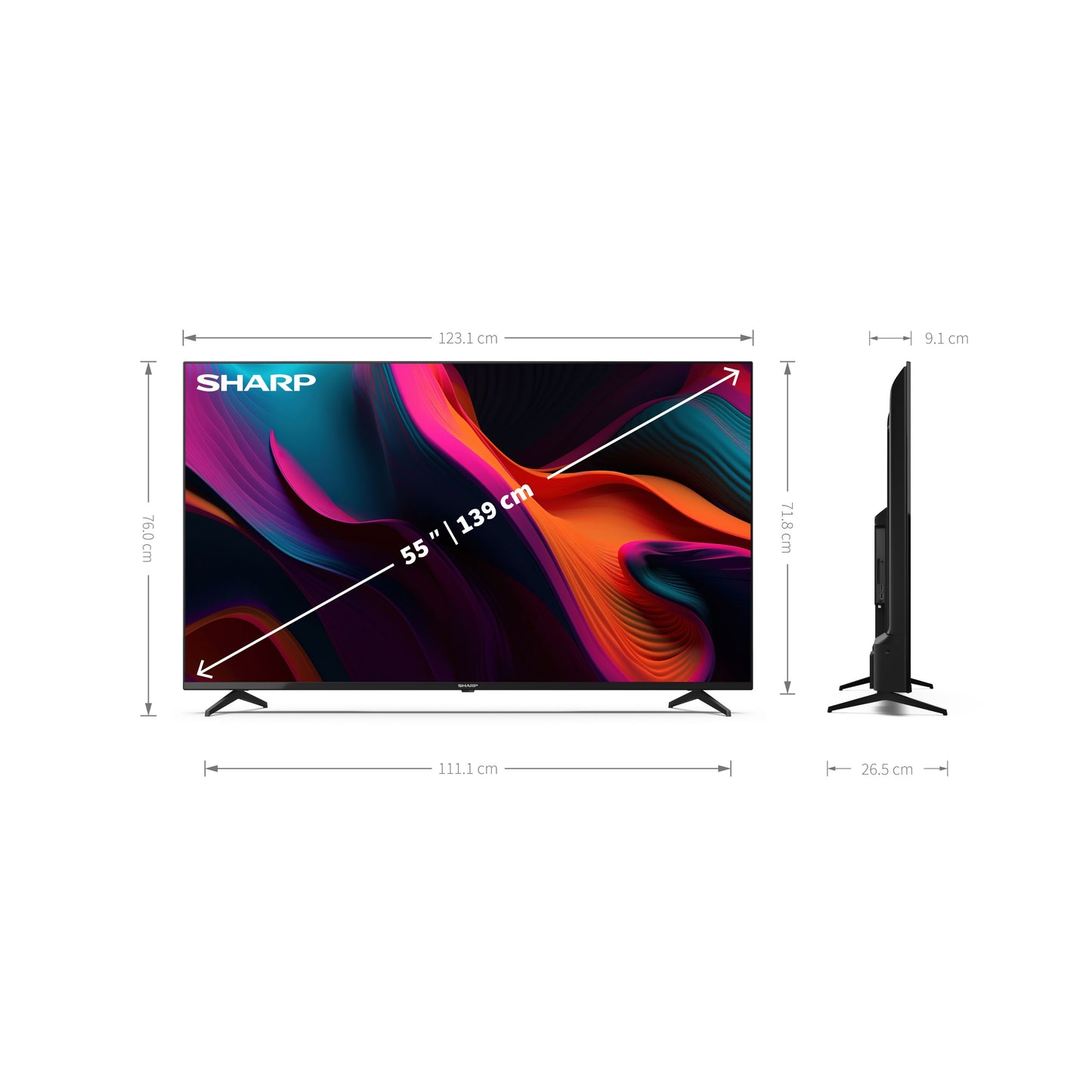55GL4260E – 55 Zoll Fernseher 4K Ultra HD Google TV – Rahmenloses Design, Dolby Vision, Dolby Atmos, Smooth Motion