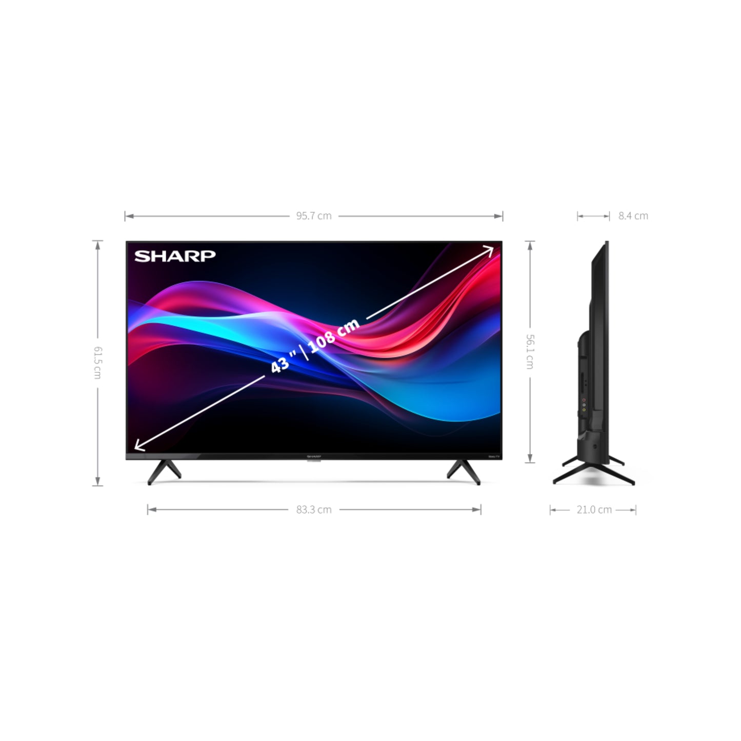 43GJ4225E - 43 Zoll Fernseher (108 cm) 4K Ultra HD Roku TV - Gaming & Streaming LED Smart TV ohne Rahmen (HDR10, HDMI 2.1, AV1-Codec, Receiver, WLAN) - Netflix, Prime, Youtube, Disney+, Apple TV