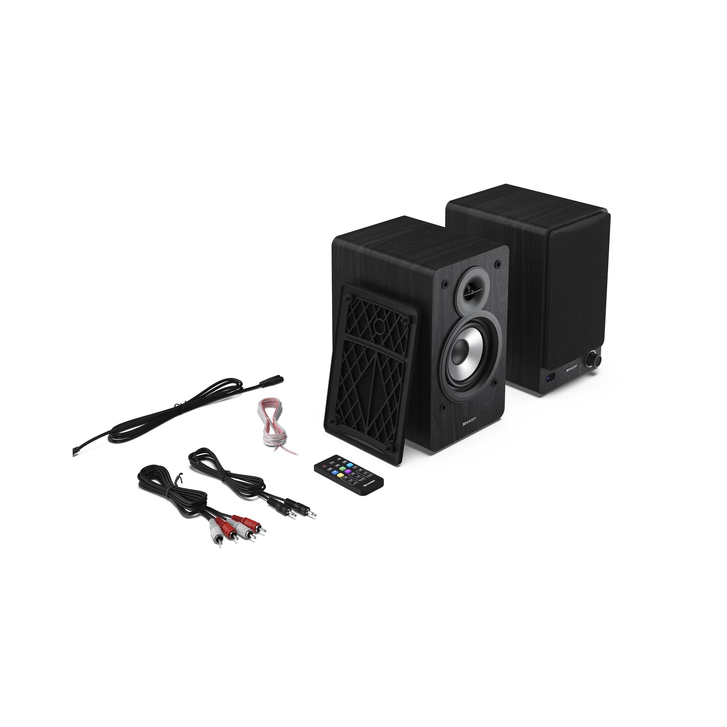 CP-SS30(BK) – Regallautsprecher (60W RMS, 2-Wege-Aktivboxen) mit Bluetooth 5.0 – USB, AUX- & optischer Eingang