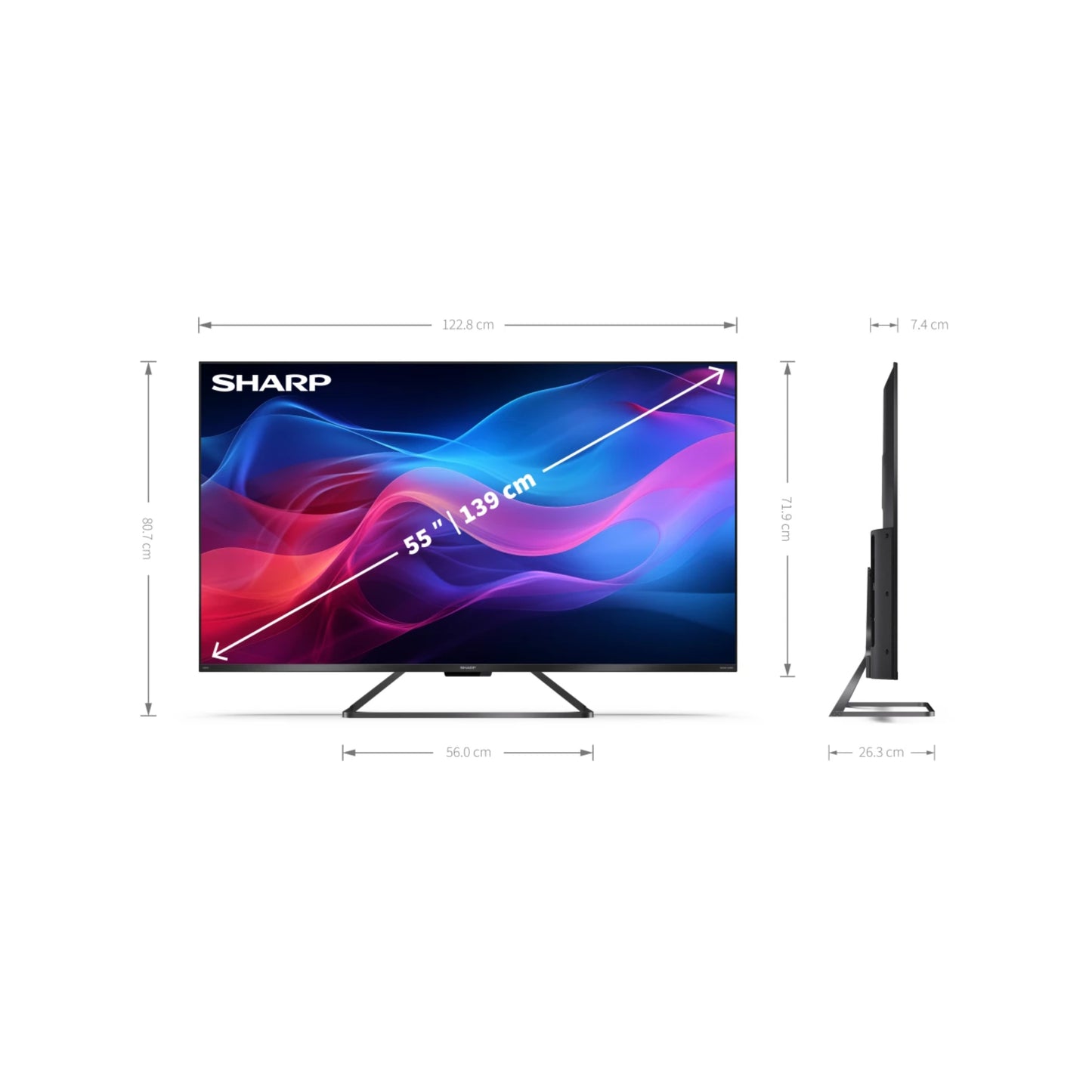 55GR8265E – 55 Zoll Fernseher 4K Ultra HD QLED Google TV – 144Hz, Dolby Vision IQ, Dolby Atmos, Solar-Fernbedienung, HDMI 2.1 eARC, VRR & ALLM, perfekt für Filme, Streaming & Gaming