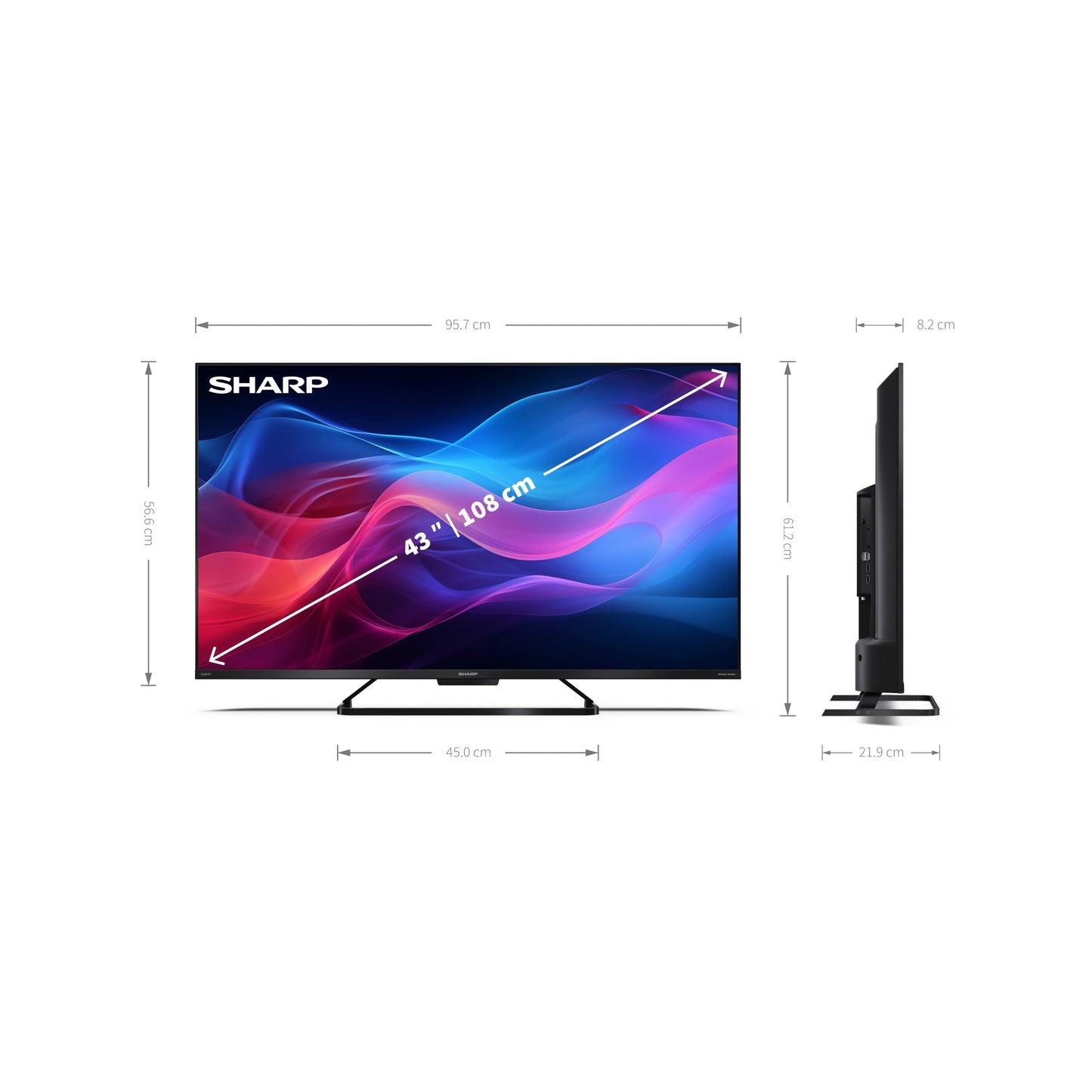 43GR8265E – 43 Zoll Fernseher 4K Ultra HD QLED Google TV – 144Hz, Dolby Vision IQ, Dolby Atmos, Solar-Fernbedienung, HDMI 2.1 eARC, VRR & ALLM, perfekt für Filme, Streaming & Gaming