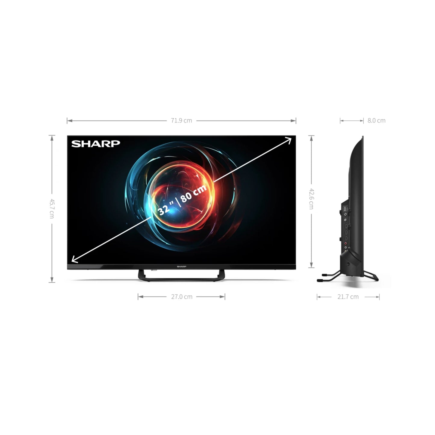 32FH8EA – 32 Zoll Fernseher Full HD Android TV mit rahmenlosem Design – Chromecast, Google Assistant, HARMAN/KARDON Lautsprecher, WLAN, Bluetooth, HDMI, USB