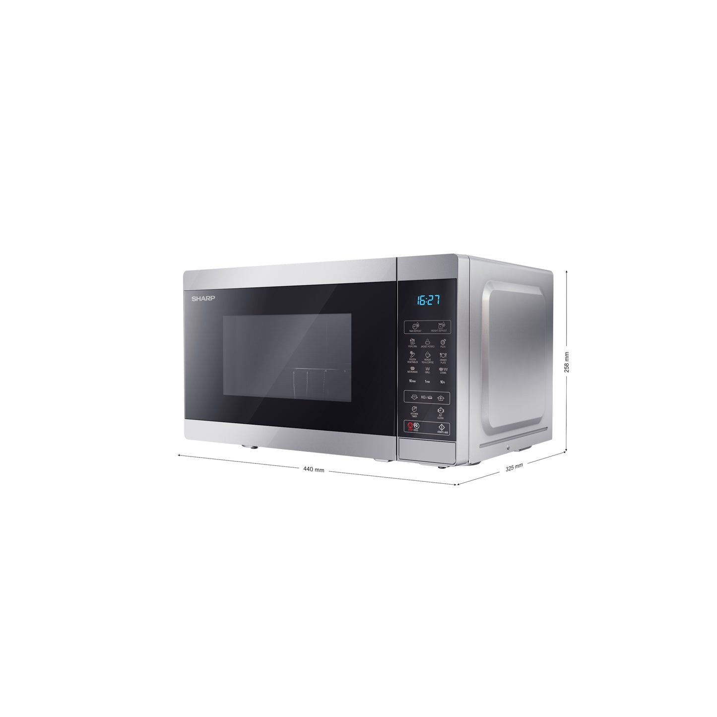 YC-MG02E-S – Grill-Mikrowellenherd 20L, 800W Mikrowelle, 1000W Grill – Volldigitale Steuerung, 11 Leistungsstufen