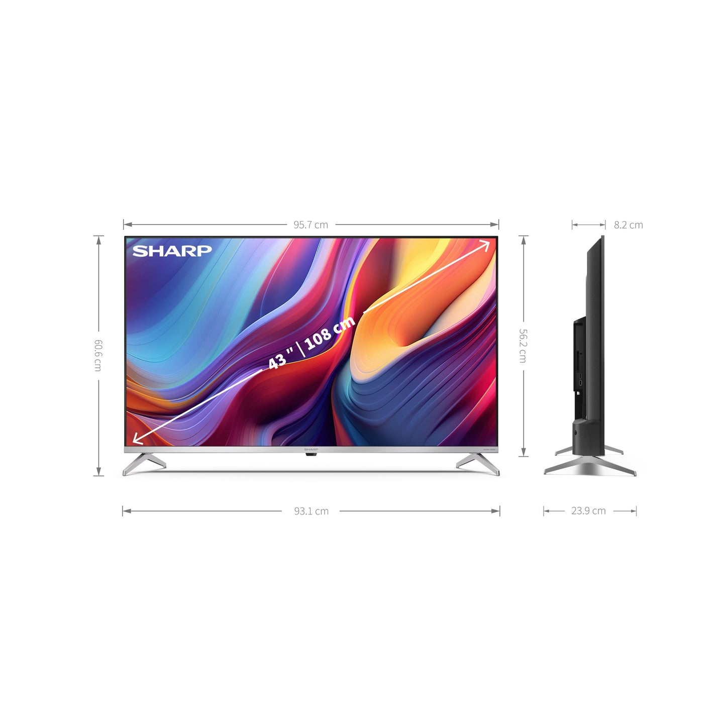 43GP6265E - 43 Zoll Fernseher (108 cm) 4K Ultra HD Google TV - Gaming & Streaming QLED TV ohne Rahmen ( Dolby Vision & Atmos, HDMI 2.1 mit eARC, Chromecast, Sprachsteuerung, HARMAN/KARDON Sound)