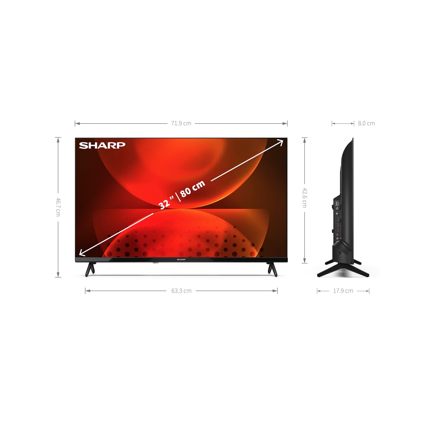32FH2EA - 32 Zoll Fernseher (80 cm) HD Ready Android TV - LED Smart TV (HDMI, Receiver, Chromecast, Bluetooth)