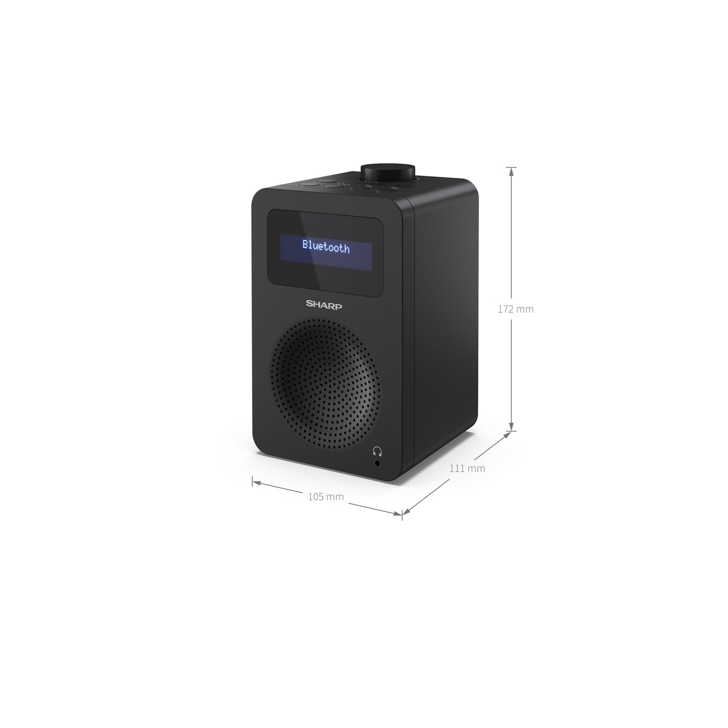 DR-430BK – Digitalradio mit DAB+/FM & Bluetooth – 20 Senderspeicher, 5-Watt-Lautsprecher, Kopfhöreranschluss