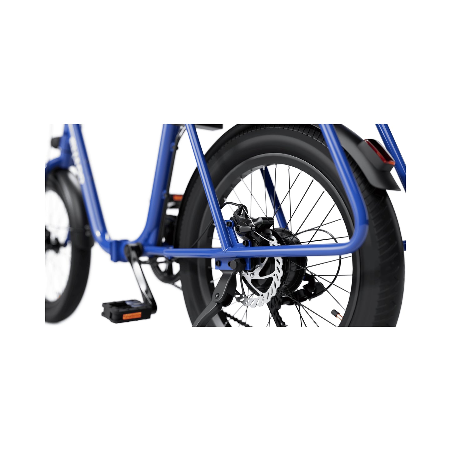 BD03EBL - faltbares e-Bike - 20 Zoll Klapprad für Camping & Pendler (250W Motor, Tiefeinsteiger, 10,4 Ah Batterie, Shimano 7-Gang, Scheibenbremsen, 25km/h, bis zu 40km Reichweite) - blau
