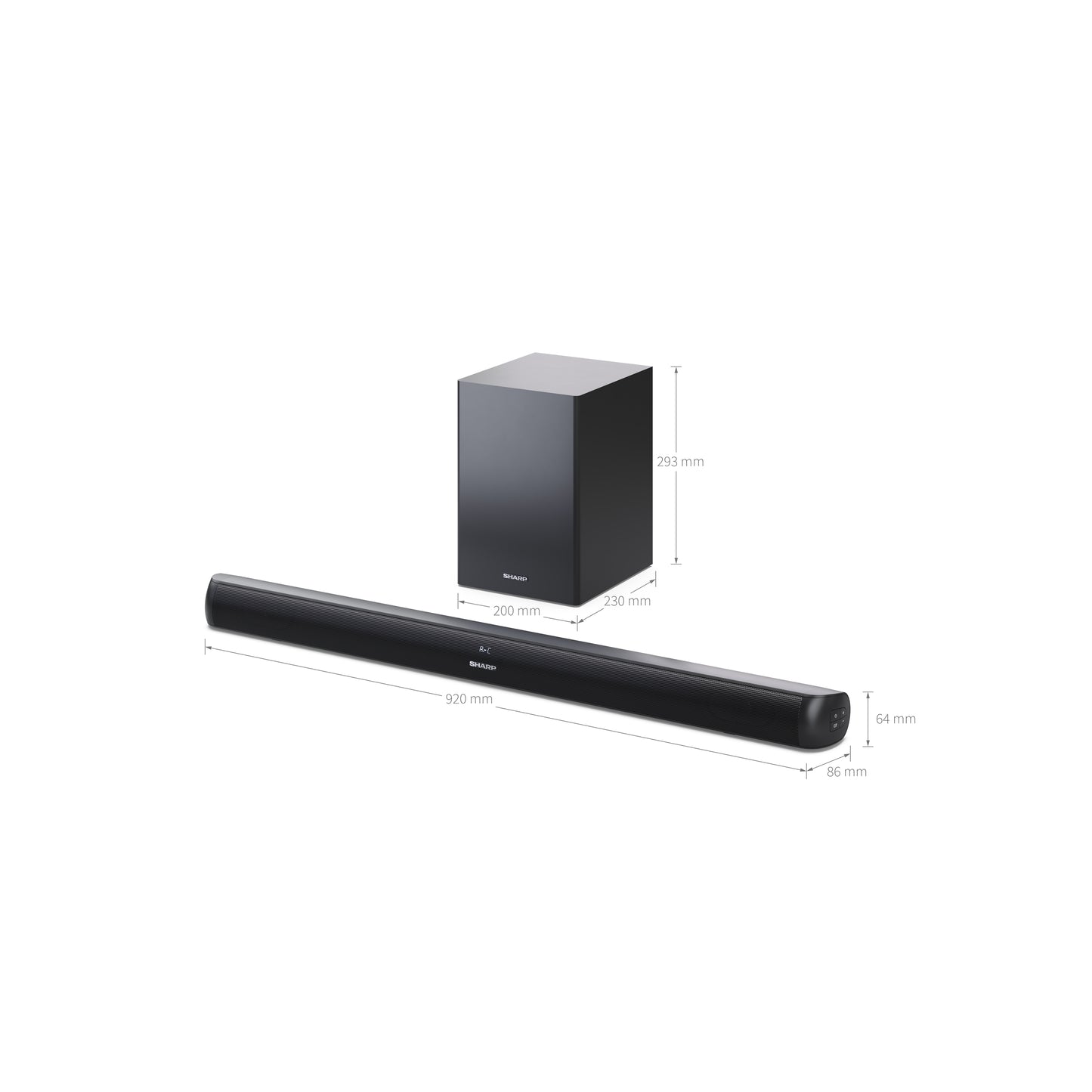 HT-SBW202 – 2.1 Soundbar mit drahtlosem Subwoofer – 200W Leistung, HDMI ARC-CEC, Bluetooth 4.2, für TVs ab 40 Zoll