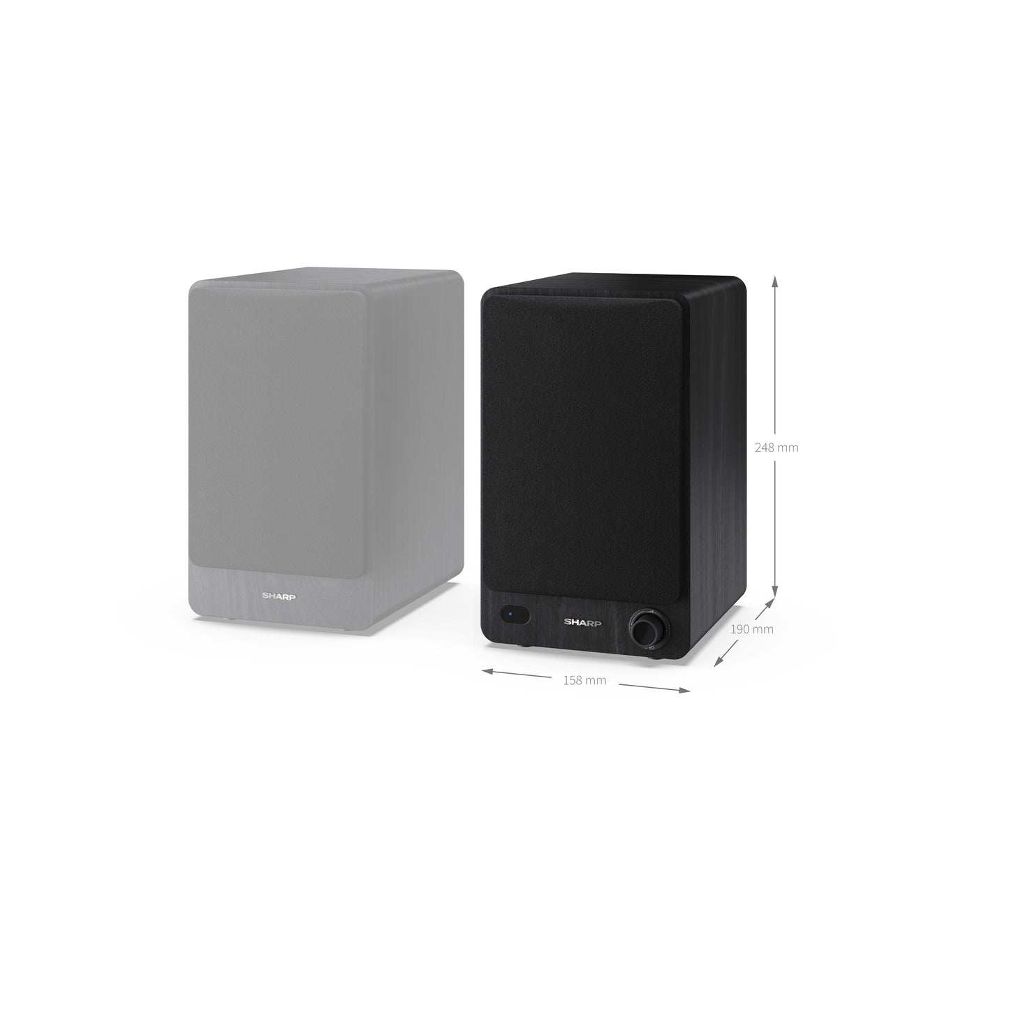 CP-SS30(BK) – Regallautsprecher (60W RMS, 2-Wege-Aktivboxen) mit Bluetooth 5.0 – USB, AUX- & optischer Eingang