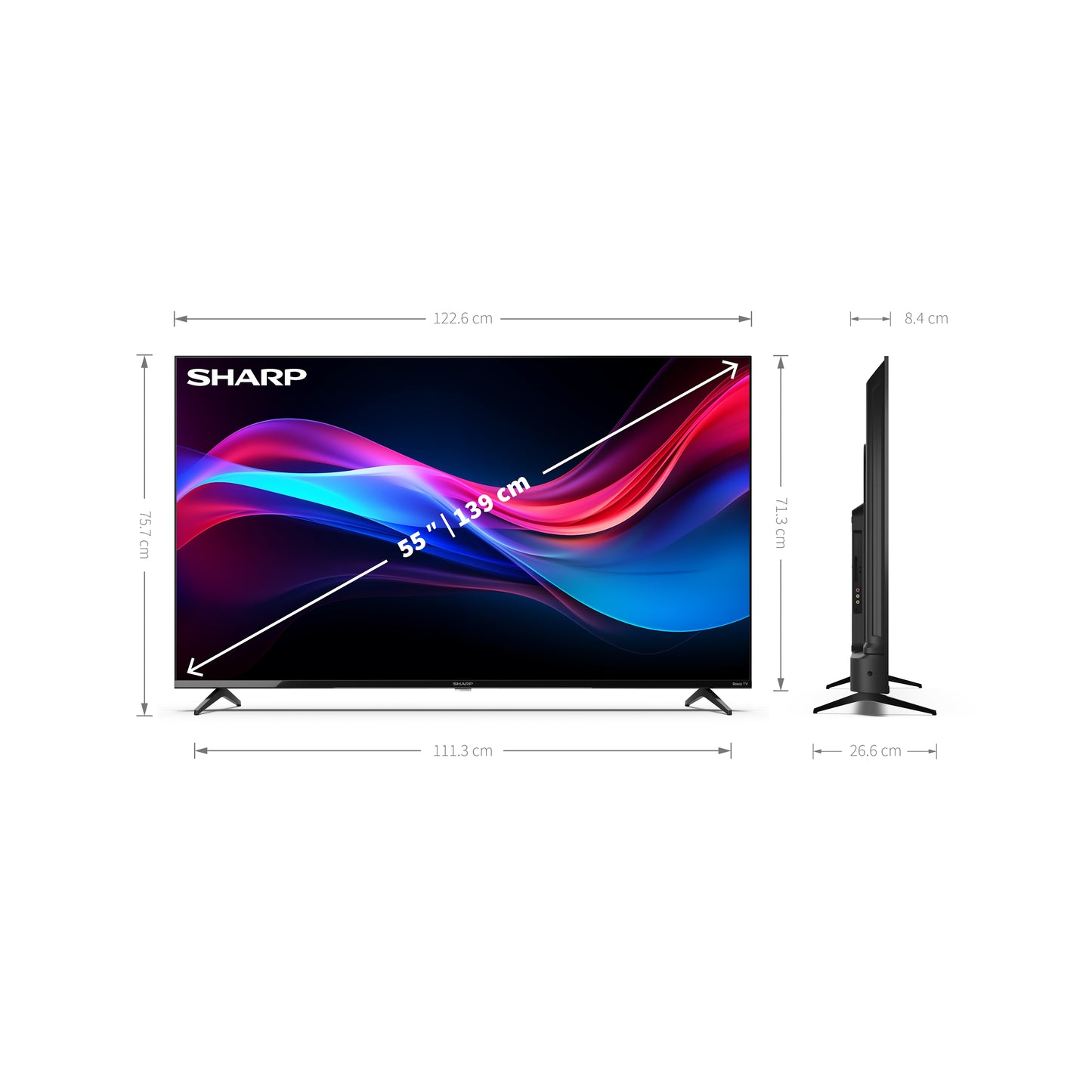55GJ4225E - 55 Zoll Fernseher (139 cm) 4K Ultra HD Roku TV - Streaming LED Smart TV (HDR10, HDMI, Receiver, WLAN)