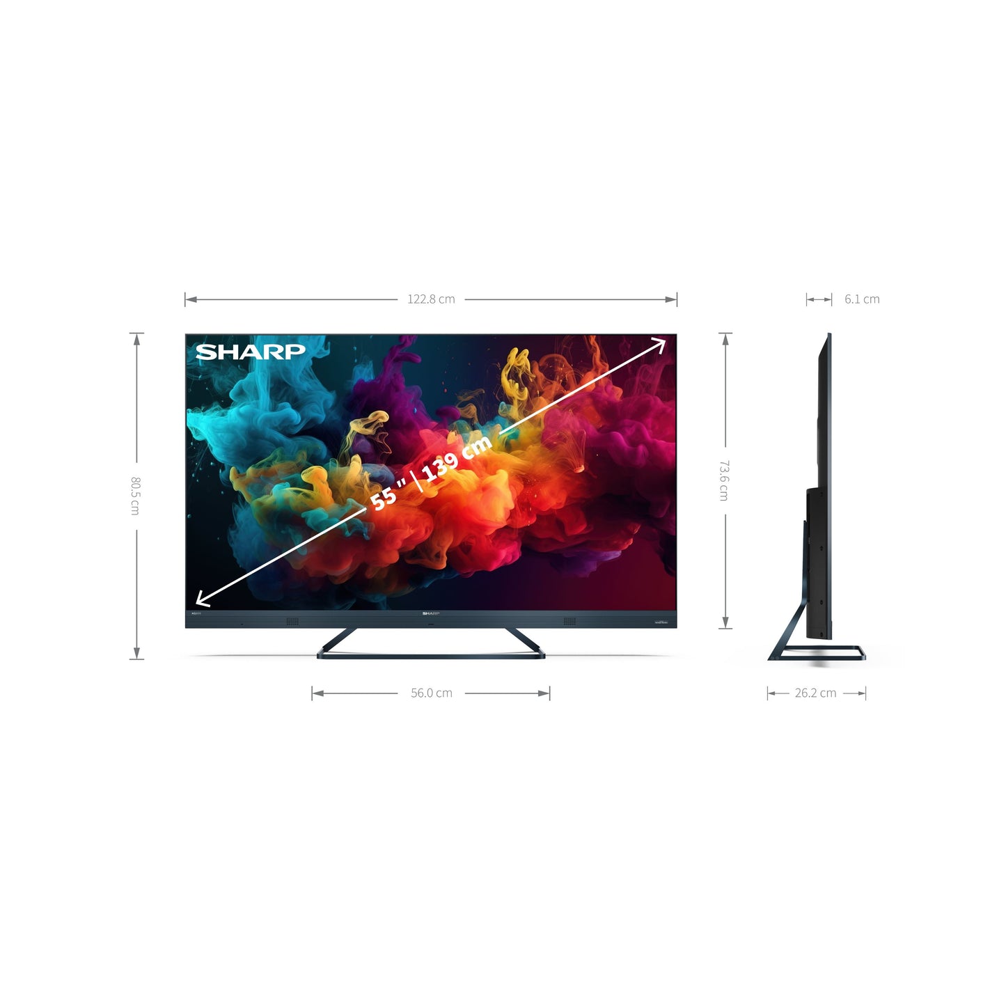 55FQ5EG – 55 Zoll Fernseher 4K Ultra HD Quantum Dot Google TV – 144 Hz, Harman/Kardon Soundsystem, Gaming-ready