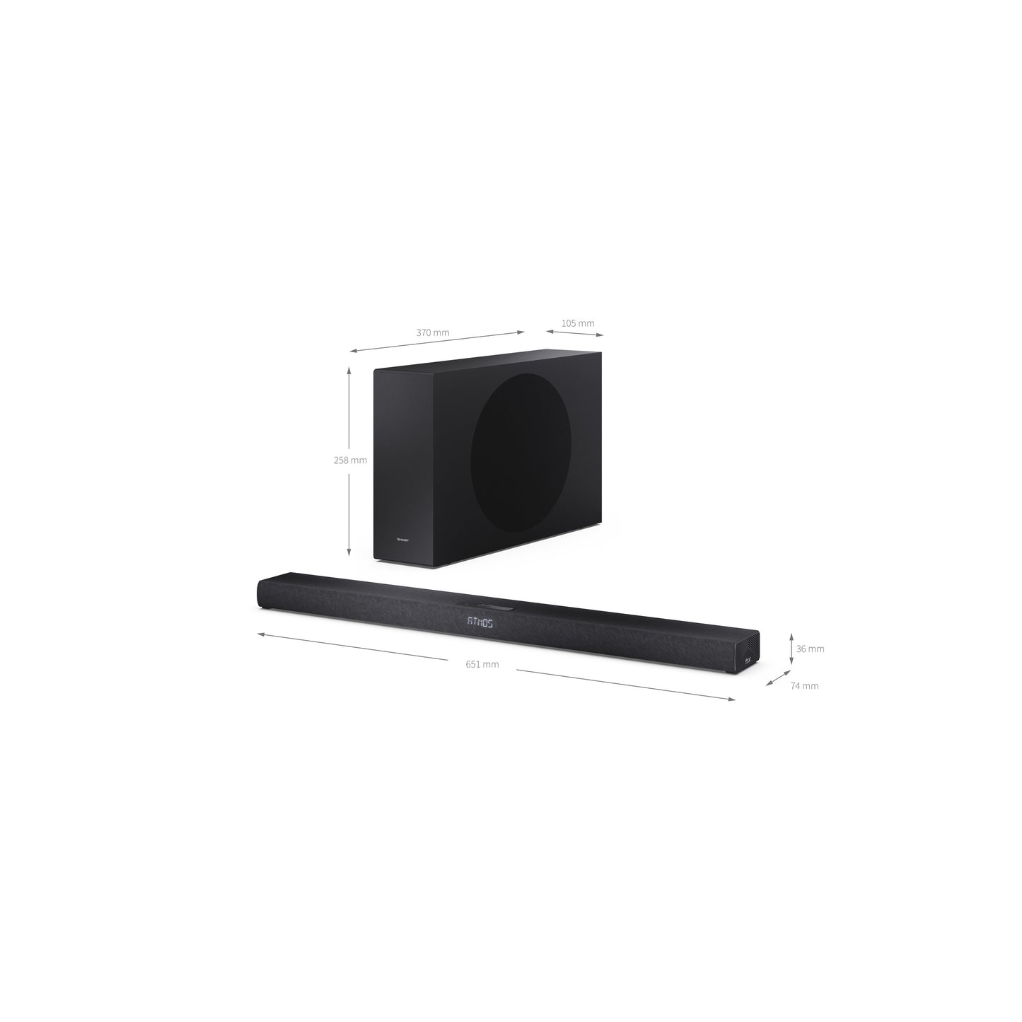 2.1 Dolby Atmos® Soundbar – ultraflach mit kabellosem Subwoofer & Bluetooth 5.3