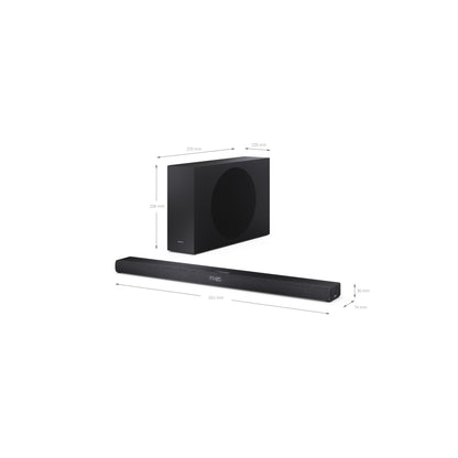 2.1 Dolby Atmos® Soundbar – ultraflach mit kabellosem Subwoofer & Bluetooth 5.3
