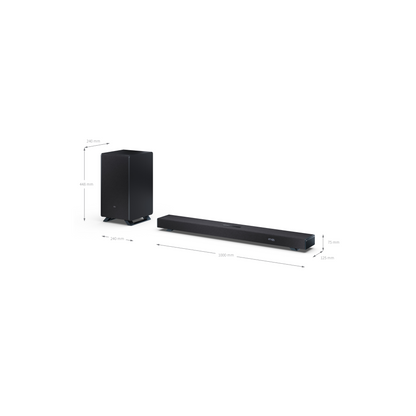 Sharp HT-SBW53121BK Q Soundbar | 3.1.2 Dolby Atmos, 550W