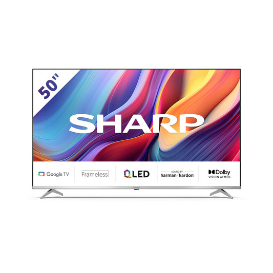 50GP6265E - 50 Zoll Fernseher (126 cm) 4K Ultra HD Google TV - Gaming & Streaming QLED TV ohne Rahmen ( Dolby Vision & Atmos, HDMI 2.1 mit eARC, Chromecast, Sprachsteuerung, HARMAN/KARDON Sound)