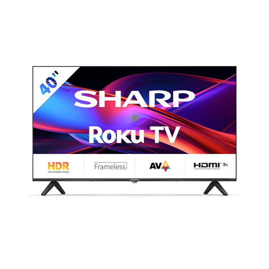 40GD2225E - 40 Zoll Fernseher (101 cm) Full HD Roku TV - Multimedia Streaming LED Smart TV ohne Rahmen (HDR10, AV1-Codec, 3 HDMI, Receiver, WLAN) - Netflix, Prime, Disney+, Apple TV