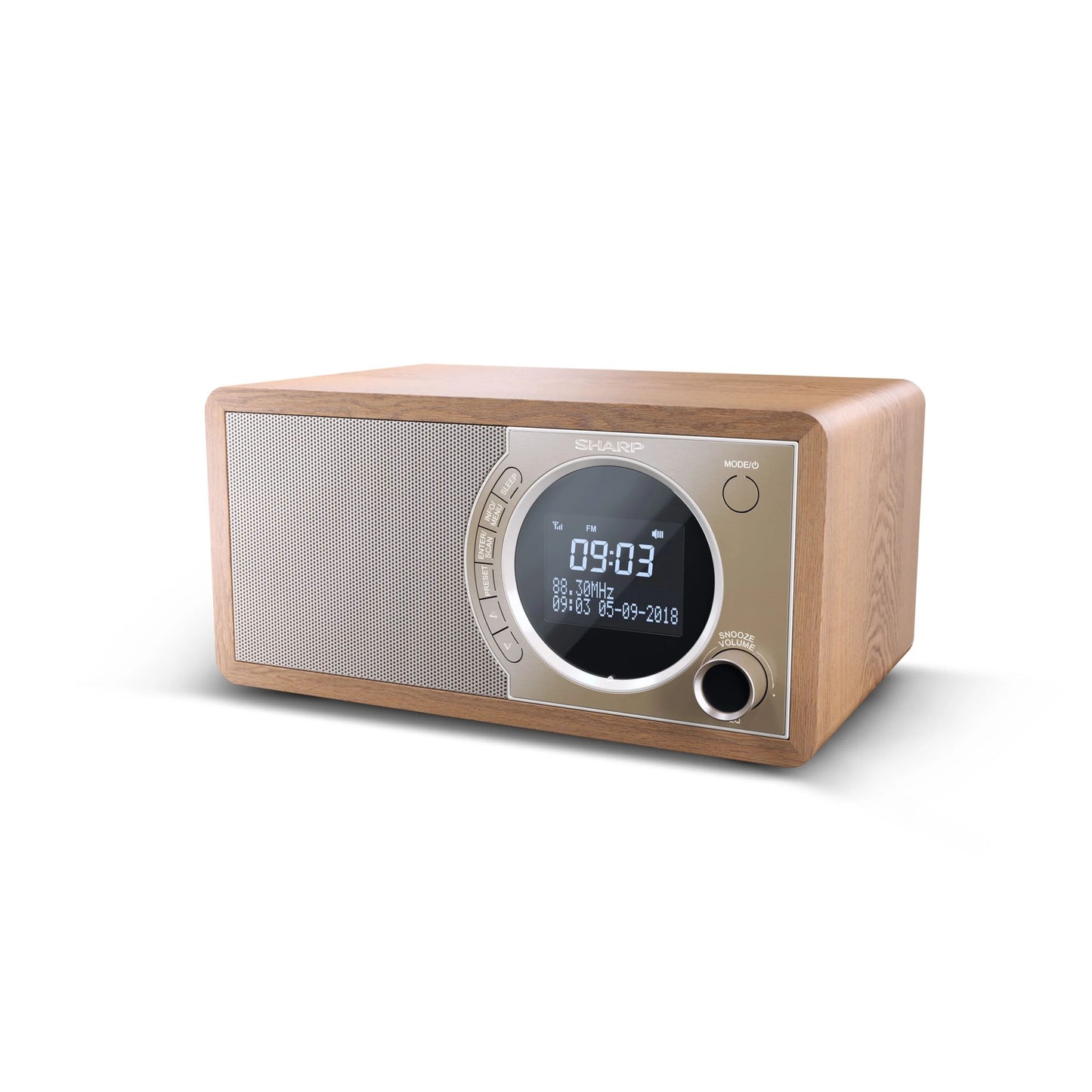 DR-450BR – Digitalradio mit DAB+/FM & Bluetooth 4.2 – 20 Senderspeicher, schwarzes Holzgehäuse mit Edelstahl-Front, LCD-Display mit Dimmer, Weckerfunktion mit Snooze, kompakt & energiesparend
