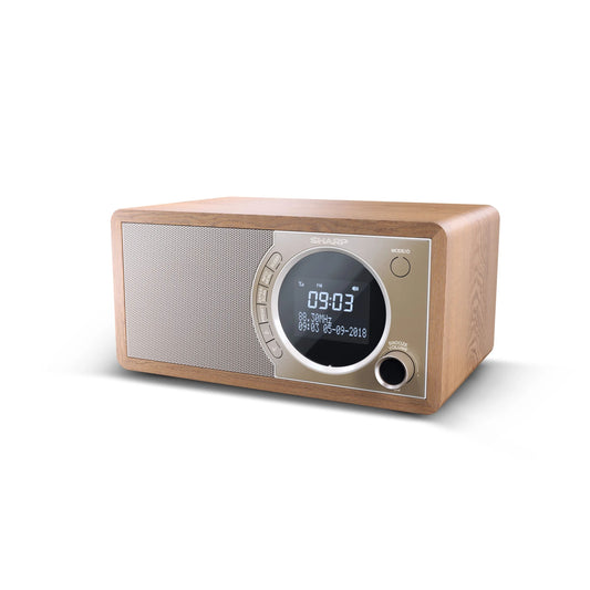 DR-450BR – Digitalradio mit DAB+/FM & Bluetooth 4.2 – 20 Senderspeicher, schwarzes Holzgehäuse mit Edelstahl-Front, LCD-Display mit Dimmer, Weckerfunktion mit Snooze, kompakt & energiesparend