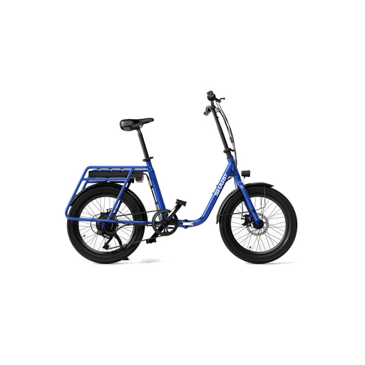 BD03EBL - faltbares e-Bike - 20 Zoll Klapprad für Camping & Pendler (250W Motor, Tiefeinsteiger, 10,4 Ah Batterie, Shimano 7-Gang, Scheibenbremsen, 25km/h, bis zu 40km Reichweite) - blau