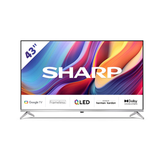 43GP6265E - 43 Zoll Fernseher (108 cm) 4K Ultra HD Google TV - Gaming & Streaming QLED TV ohne Rahmen ( Dolby Vision & Atmos, HDMI 2.1 mit eARC, Chromecast, Sprachsteuerung, HARMAN/KARDON Sound)