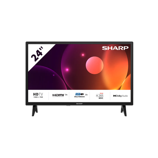 24FA2E - 24 Zoll Fernseher (60 cm) HD Ready TV ohne Internet -  LED Non-Smart TV (HDMI ARC, USB, inkl Receiver)
