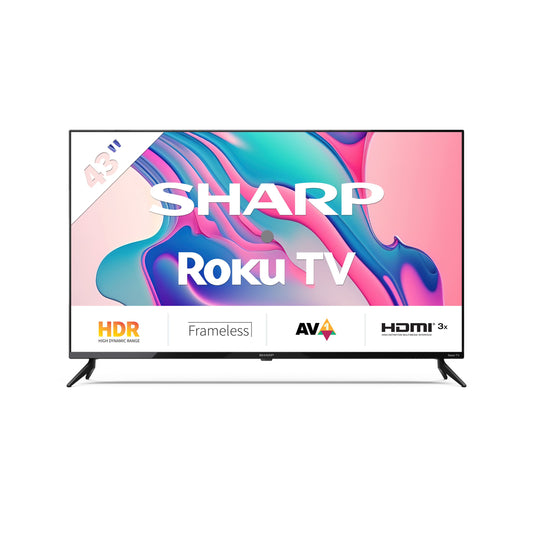43FD2E – 43 Zoll Fernseher Full HD Roku Smart TV – Rahmenloses Design, HDR10, WLAN, LED-Hintergrundbeleuchtung