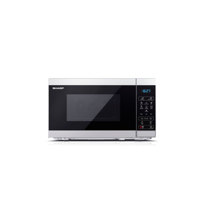 YC-MS02E-S – Mikrowelle 20L, 800W mit digitaler Steuerung – 11 Leistungsstufen, Garraumbeleuchtung, Silber/Schwarz