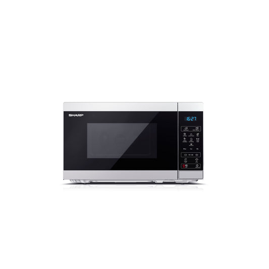 YC-MS02E-S – Mikrowelle 20L, 800W mit digitaler Steuerung – 11 Leistungsstufen, Garraumbeleuchtung, Silber/Schwarz