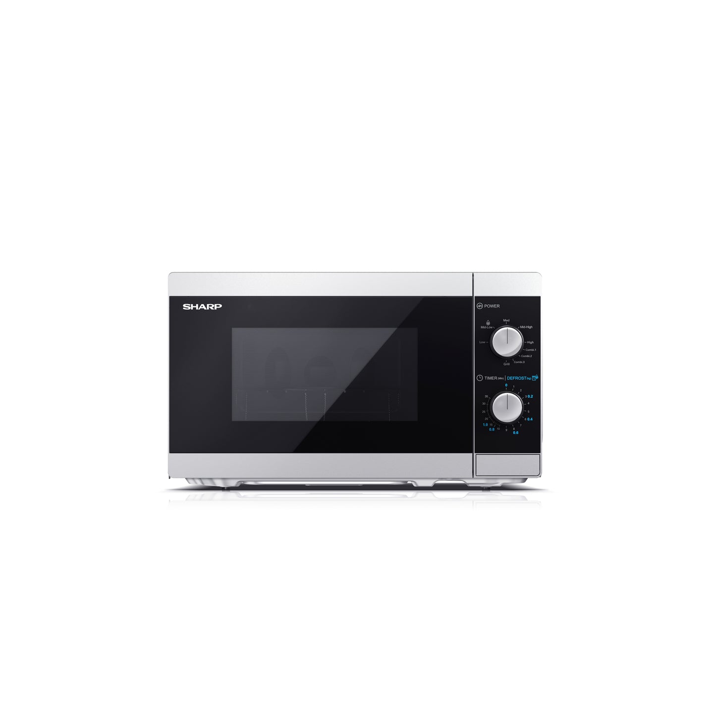 YC-MG01E-S – Grill-Mikrowellenherd (20L, 800W Mikrowelle, 1000W Grill) – Manuelle Steuerung, Garraumbeleuchtung