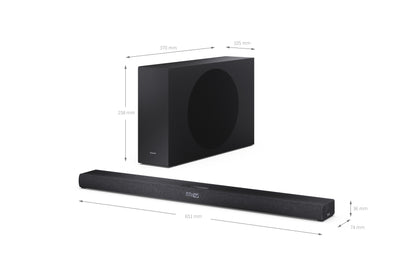 2.1 Dolby Atmos® Soundbar – ultraflach mit kabellosem Subwoofer & Bluetooth 5.3