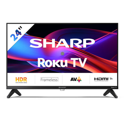 Sharp 24GD2225E 24 Zoll HD Ready Roku Smart TV, Frontansicht