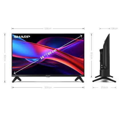 Sharp 24GD2225E Massskizze mit Abmessungen