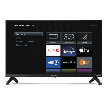 Sharp 24GD2225E mit Roku TV Benutzeroberflaeche