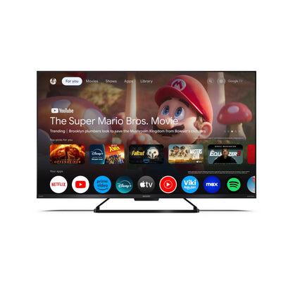 55GR8265E – 55 Zoll Fernseher 4K Ultra HD QLED Google TV – 144Hz, Dolby Vision IQ, Dolby Atmos, Solar-Fernbedienung, HDMI 2.1 eARC, VRR & ALLM, perfekt für Filme, Streaming & Gaming